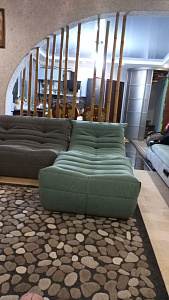 Фото нашей лаунж зоны в квартире. Диваны и кресла без каркаса. Реальный отзыв покупателя с оценкой 5 звезд.